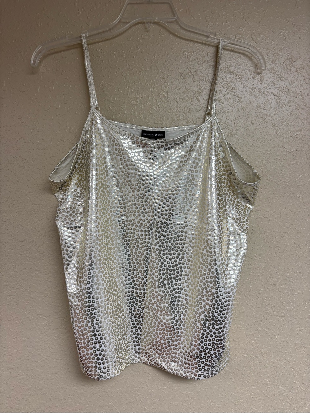 Fashion Bug Silver Sequin Spaghetti-Strap Camisole